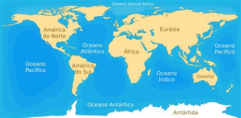 continentes y oceanos del mundo.